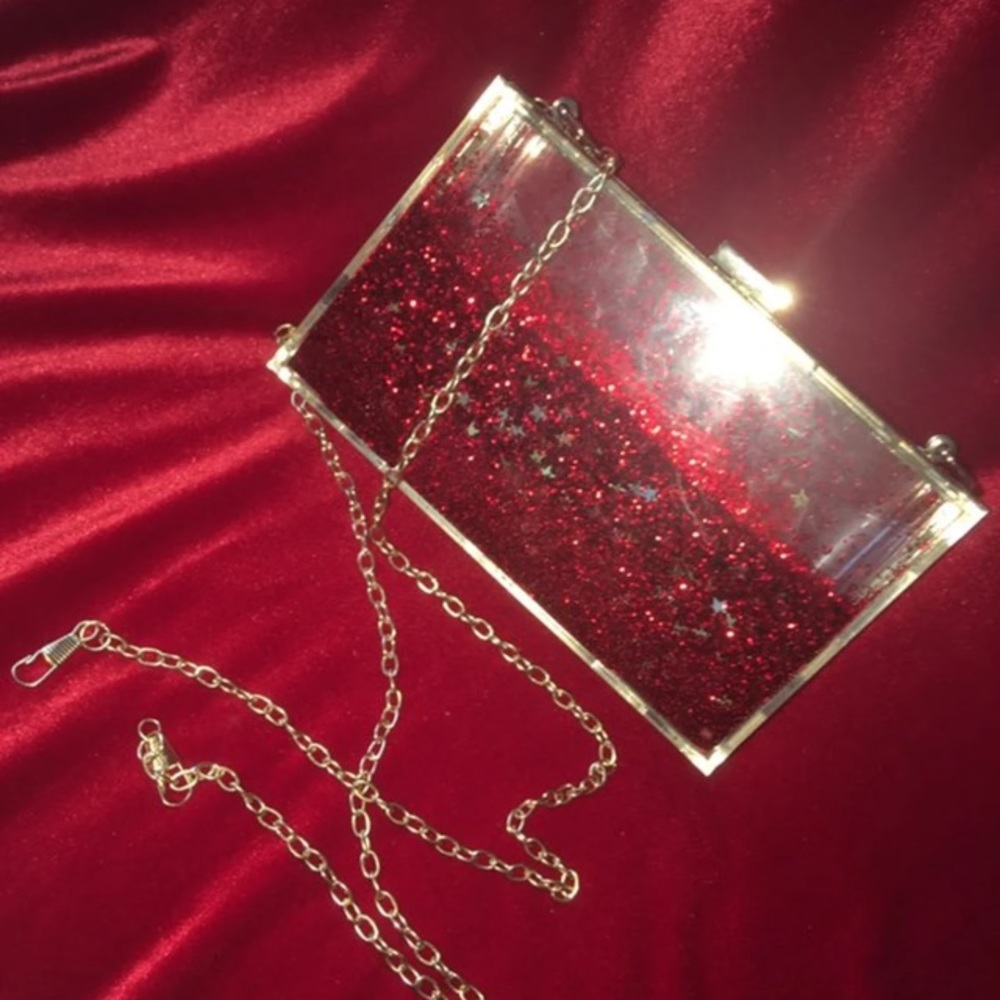 Red glitter purse